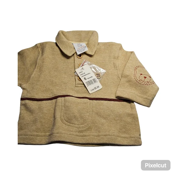 NWT Size 6 months Boya 2 piece Jacadi Tan and red Baby Outfit - Picture 9 of 10